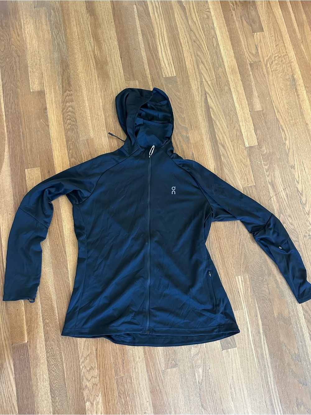 On Cloud Running Climate Zip Hoodie Black Lightweight Jacket Women’s